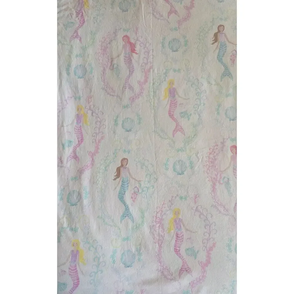 Pottery Barn Kids Queen‎ Bailey Mermaid Flat Cotton Sheet